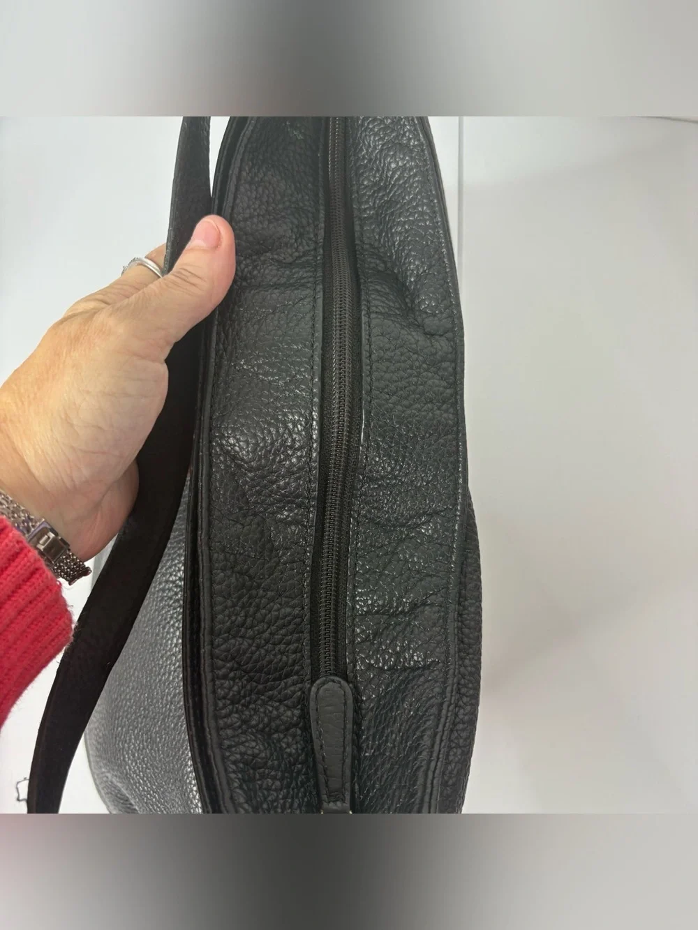 Michael Kors Black Pebbled Leather Hobo Shoulder Bag with Gold Hardware